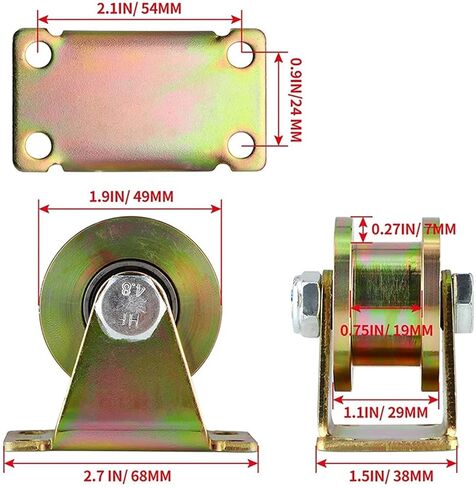 Groove Wheel, H-Type Heavy Duty Rigid Caster for Square Tube Track, Rolling Gate, Industrial Machines, Heavy Door, Load 680KG(1pc) in Saudi Arabia
