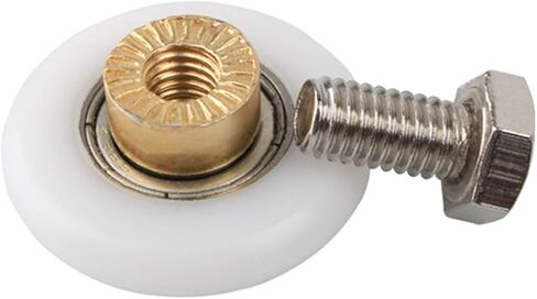 Runners Door Rollers 6-8mm. Brass Centre Nylon Outer Wheel Stainless Steel Screw for Old Shower Door Rollers Furniture Hardware(27mm) in Saudi Arabia
