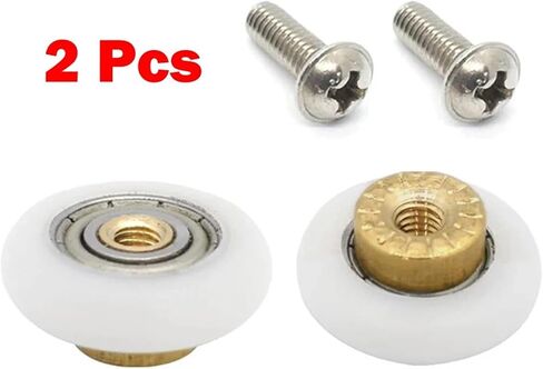 Runners Door Rollers 6-8mm. Brass Centre Nylon Outer Wheel Stainless Steel Screw for Old Shower Door Rollers Furniture Hardware(27mm) in Saudi Arabia