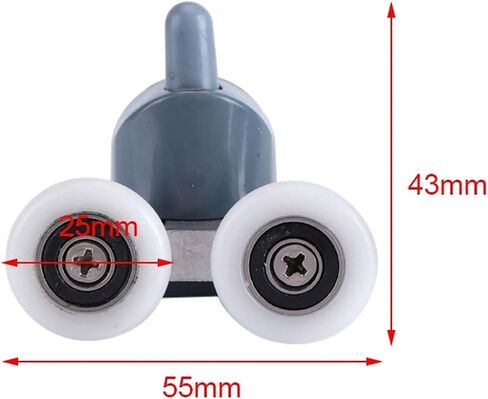 8 x Twin Bottom Top Shower Door Rollers Pulleys Wheels Runners Bathroom Door Accessories in Saudi Arabia