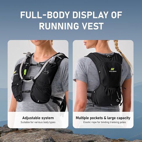 Running Vest with Water Bladder 1.5 Liter, Small Hydration Water Vest | Lightweight Hydration Pack Multi-Pocket 11x, BPA-free High Flow Bite for Hiking Race Trail Marathon for Women Men, in Saudi Arabia