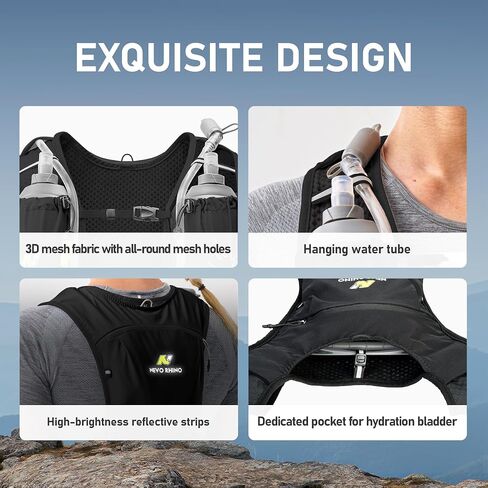 Running Vest with Water Bladder 1.5 Liter, Small Hydration Water Vest | Lightweight Hydration Pack Multi-Pocket 11x, BPA-free High Flow Bite for Hiking Race Trail Marathon for Women Men, in Saudi Arabia