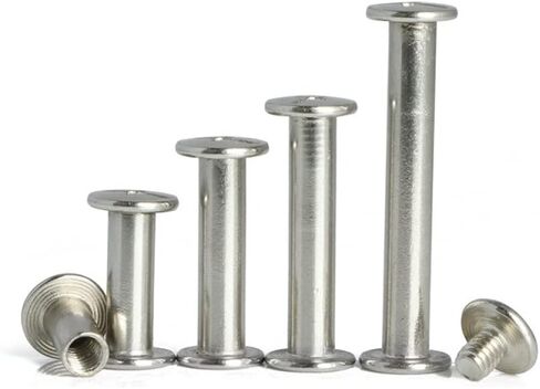 Rivets,Chicago Screws, 10pcs M5*5/6/8/10/12/15/16/20/25/30mm Nickel Plated Screws Snap Rivet Books Butt Screw Photo Album(5mm) in Saudi Arabia