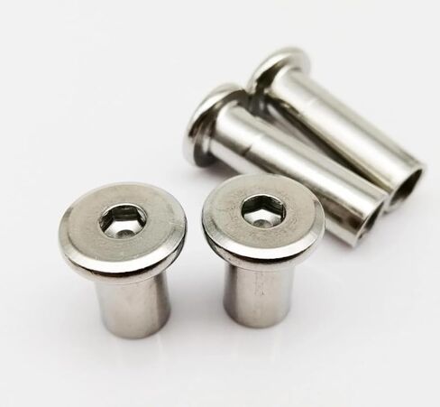 Rivets,Chicago Screws, 304 Stainless Steel Large Flat Hex Hexagon Socket Head Furniture Rivet Connector 1-5pcs(1pc M6x60mm) in Saudi Arabia