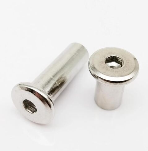 Rivets,Chicago Screws, 304 Stainless Steel Large Flat Hex Hexagon Socket Head Furniture Rivet Connector 1-5pcs(1pc M6x60mm) in Saudi Arabia