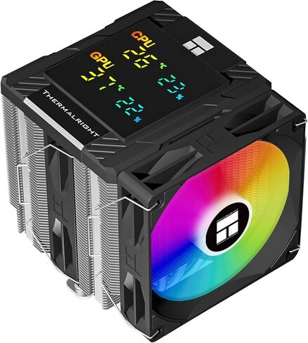 Thermalright Peerless Assassin 120 Digital Black CPU Cooler Air with 6X6mm Heatpipes, Magnetic Display Board Top Cover,Heatsink CPU Cooler, for AM4/AM5 and Intel lga1700/1851/1150/1151/1200 in Saudi Arabia