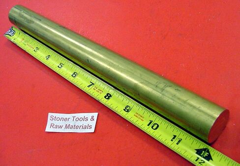 1-1/2" C360 Brass Round Rod 12" Long +.07"/-0 Solid 1.50" OD x 12.0" H02 Lathe Bar Stock in Saudi Arabia