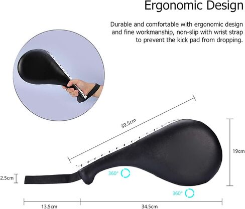 Taekwondo Kick Pad, 2 Pack Karate Kicking Target Training Paddles Punching Mitts Martial Striking Pads Black Double Strike Pads for Karate Boxing Training in Saudi Arabia