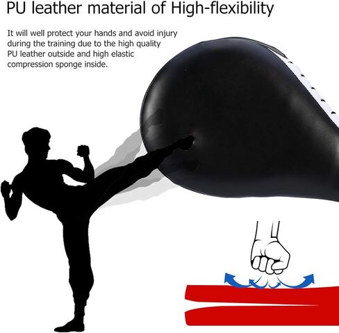 Taekwondo Kick Pad, 2 Pack Karate Kicking Target Training Paddles Punching Mitts Martial Striking Pads Black Double Strike Pads for Karate Boxing Training in Saudi Arabia