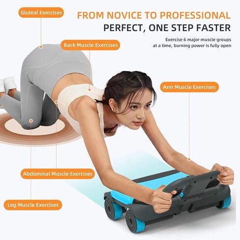 Fiamermor 2025 AB Roller Wheel - 4 عجلة كوع تدعم عجلة البطن التلقائي التلقائي في البطن حرق الدهون فقدان الوزن معدات التدريب الأساسية المنزل/الصالة الرياضية in Kuwait