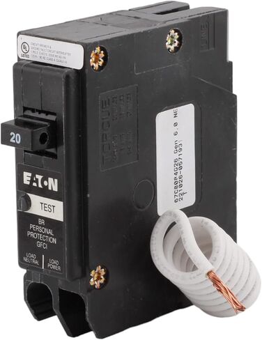 CUTLER-HAMMER BRN120GF 20 Amp Single Pole GFCI Ground Fault Circuit Breaker, Pigtail Neutral, 120V, UL Listed (1) in Saudi Arabia