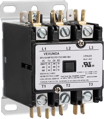 3 Pole 40 Amp 120 VAC Coil AC contactor 3P 40A 120V 50/60Hz AC Motor Contactor Replacement for Air Conditioner Compressor Condenser Unit Contactors in Saudi Arabia