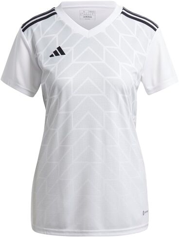 adidas Womens T Icon 23 V Neck Short Sleeve Jersey Soccer Cleats - White - Size XS in Saudi Arabia