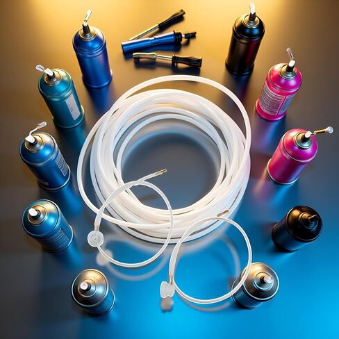 2 Pcs 2XAerosol Nozzle w/ 19.69in, 360 Degrees Extension Hose for Male Stem Spray Cans Fluid Auto Car Nozzle Film 4.5mm in Saudi Arabia