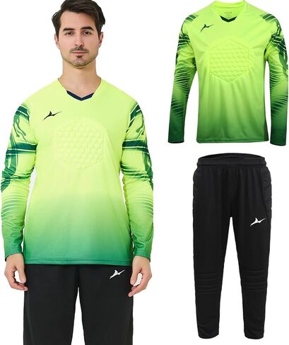 حارس مرمى جيرسي وسروال مجموعة للبالغين والأطفال ، حارس مرمى كرة القدم الطويل الأكمام in Kuwait