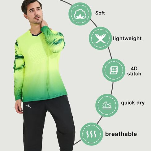 حارس مرمى جيرسي وسروال مجموعة للبالغين والأطفال ، حارس مرمى كرة القدم الطويل الأكمام in Kuwait