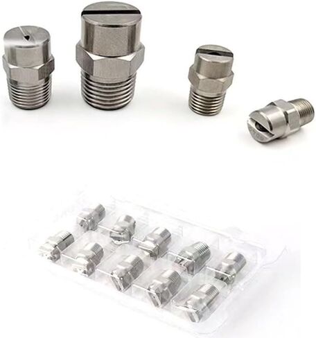 فوهة مروحة عالية الضغط ، فوهة مروحة الفولاذ المقاوم للصدأ 1/8 "1/4" الخيط 65-110 ° حزمة رذاذ زاوية 5،110 ° (1/8 الخيط الخارجي 9.5 مم ، 80 درجة) in Saudi Arabia
