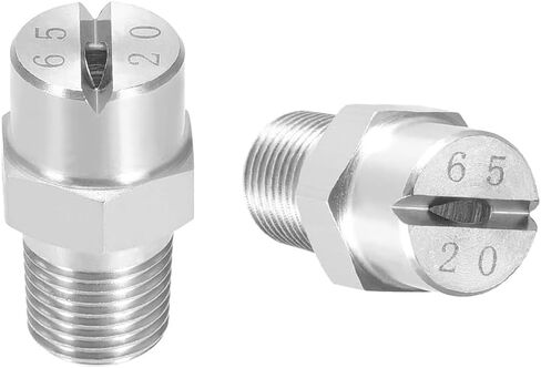 High Pressure Fan Nozzle, Flat Fan Nozzle 304 Stainless Steel 65 Degrees Multiple Orifice Thread Pack of 5 or 10,10pcs(No.20: 1/4,10pcs) in Saudi Arabia