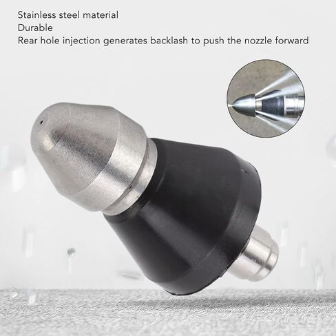 G1/4 Sewer Pipe Cleaning Nozzle,Stainless Steel Pressure Sewer Jetter Nozzle for Pipe Unclogger Cleaning Accessories in Saudi Arabia