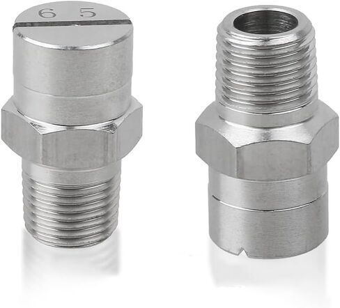 High Pressure Fan Nozzle, Threaded 304 Stainless Steel Flat Fan Nozzle 65 Degree Multiple Sizes Pack of 5 Or 10,10pcs(No.40: 1/8,10pcs) in Saudi Arabia