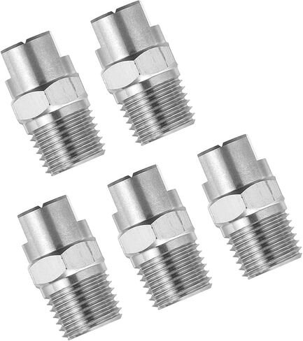 High Pressure Fan Nozzle, Stainless Steel Spray Fan Nozzle Tips 1/8 1/4 3/8 1/2BSPT Male Thread for High Pressure Washing Machines Pack of 5,10pcs(No.15: 1/2,10pcs) in Saudi Arabia
