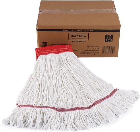 Matthew Cleaning Microfiber String Mop Heavy Duty Commercial Wet Mop Head Replacement,Excellent Absorbency,Premium Launderability,Reusable for Home,Commercial and Industrial Use(Blue,3Pack) in Kuwait