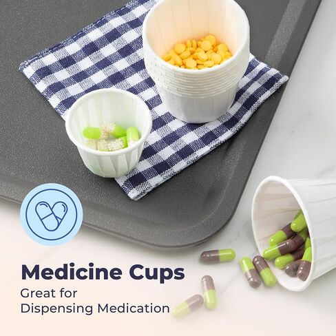 Fit Meal Prep [500 Pack] 2 oz Treated Paper Souffle Portion Cups for Condiments Samples Measuring Jello Shots Sauce Disposable Cup - White in Saudi Arabia