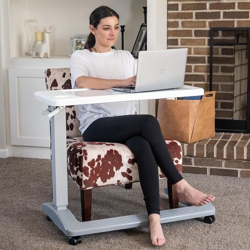 Overbed Table and Hospital Bed Table - Table with Wheels - Over The Bed Table for Home Use and Hospital, Bedside Table with Wheels, Over Bed Desk, Over Bed Table with Wheels in Saudi Arabia