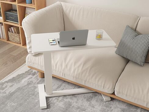 طاولة طي قابلة للطي مع عجلات ، طاولة سرير طبية قابلة للارتقاء من الغاز ، ومكتب كمبيوتر محمول كبير متداول ، يتساقط لأسفل لسهولة التخزين والمستشفى والمنزل (31.5 "W × 15.7" د ، أبيض) in Kuwait