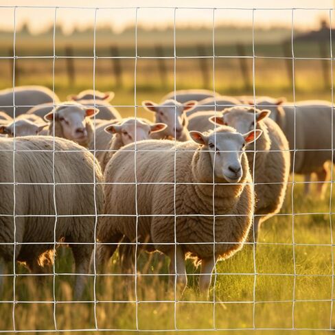 Galvanized Farm Fence 5Ft x 164Ft, Farm Wire Fencing Deer Fence,Heavy Duty Galvanized Field Wire Fencing for Dog Chicken Hog Deer Goat Cattle, Yard Vegetable Plant Animals Protection Poultry in Saudi Arabia