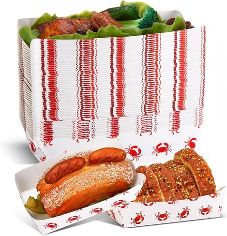 Ctosree 50 Pieces Crab Lobster Paper Plates Boil Birthday Party Supplies Disposable Crawfish Seafood Paper Boats Tableware for Summer Dinner Picnic BBQ Supply(Crab Style) in Saudi Arabia