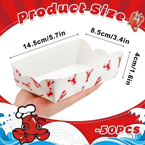 Ctosree 50 Pieces Crab Lobster Paper Plates Boil Birthday Party Supplies Disposable Crawfish Seafood Paper Boats Tableware for Summer Dinner Picnic BBQ Supply(Crab Style) in Saudi Arabia