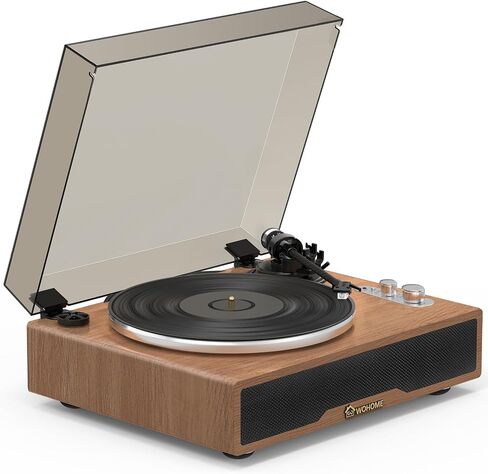 Wohome Vinyl Record Player with 70 Watt External Bookshelf Speakers, High Fidelity System Vintage Turntables for Vinyl Records with Magnetic Cartridge, Bluetooth Playback, RCA line Out and Auto Off in Saudi Arabia