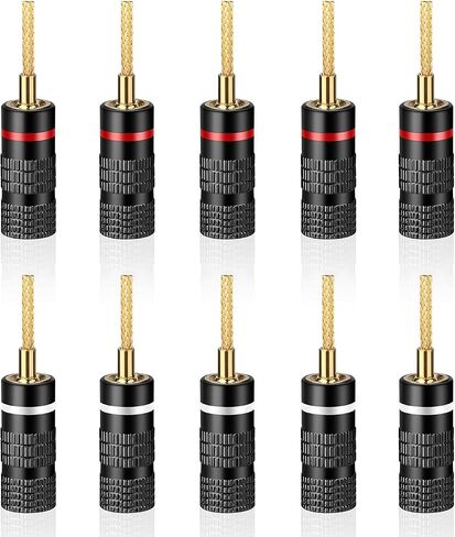 HiFi Flex Pin Banana Plugs, 2mm pin Banana connectors/Plugs, for Spring-Loaded Inputs/Speaker Terminals, (5 Pairs/10 Pcs) in Kuwait