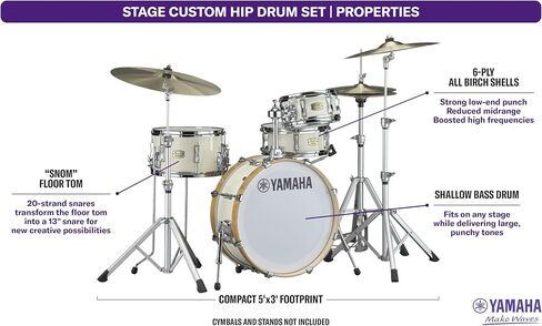 Yamaha Stage Custom Hip - Natural Wood One -Box 4PC Shell SBP0F4HNW in Saudi Arabia