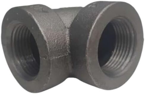 Budget 6-Pack 1-1/4" Black Cast Iron Steam 90° Elbow – Imported Malleable Iron Pipe Fittings, Female NPT, Rust-Resistant 300 PSI, Ideal for DIY Furniture & Small-Scale Projects in Kuwait