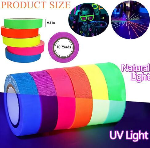 Neon Tape UV Blacklight Glow Glow -5 Colour in Kuwait