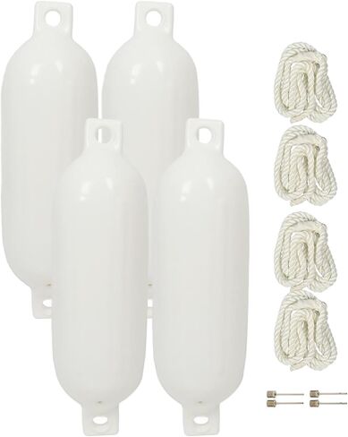 قارب قارب الصدمات العوامات المضلعة ضيقة الحماية من حماية وسادة قوية لليخوت قوارب الصيد PONTONS PVC الأسود 5.5 × 20IN 4PCS in Kuwait