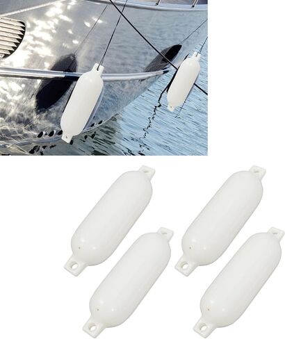 قارب قارب الصدمات العوامات المضلعة ضيقة الحماية من حماية وسادة قوية لليخوت قوارب الصيد PONTONS PVC الأسود 5.5 × 20IN 4PCS in Kuwait