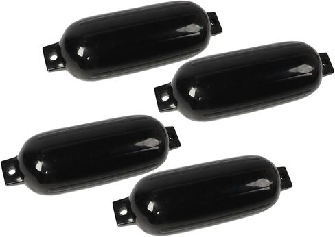 مصدات القوارب قابلة للنفخ تأثير العوامات الصدفة البحرية الأسود مع الحبال لقوارب الصيد اليخوت 4pcs PVC 4.5x16 بوصة in Saudi Arabia