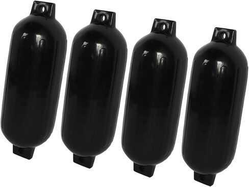 مصدات القوارب قابلة للنفخ تأثير العوامات الصدفة البحرية الأسود مع الحبال لقوارب الصيد اليخوت 4pcs PVC 4.5x16 بوصة in Saudi Arabia