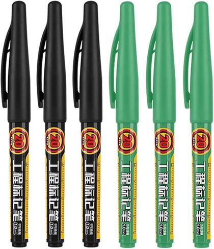 علامات رأس NIB CAARLA ثقب عميق الطويل NIB DEED ثقب العميقة العلامة الطرف طول 2 سم النجارين القلم العلامات الراقية في صفيحة الخشب DIY الطبور بلاط الخزانة 6pcs/مجموعة (6 أحمر) in Saudi Arabia