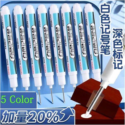 علامات رأس NIB CAARLA ثقب عميق الطويل NIB DEED ثقب العميقة العلامة الطرف طول 2 سم النجارين القلم العلامات الراقية في صفيحة الخشب DIY الطبور بلاط الخزانة 6pcs/مجموعة (6 أحمر) in Saudi Arabia