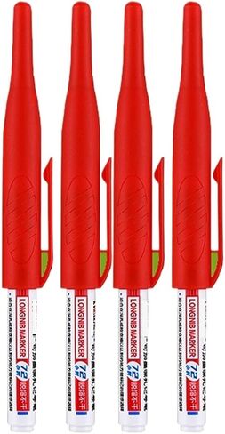 CAARLA Nib Head Markers Deep Hole Long Nib Scriber 32mm Water.Proof Long Nib Carpenter Pen Head Deep Hole Marker Pens Black/Blue/Red Ink for Woodworking Hand Tools Wholesale(Green Pen) in Saudi Arabia