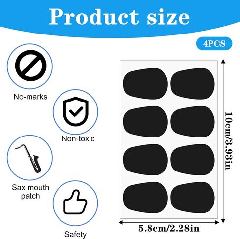 32pcs السيليكون ساكس فم الفم و Clarinet وسادات لسان حال - ساكسفون الكلارينيت ، لاصق ذاتي للموسيقيين المبتدئين - أسود in Saudi Arabia
