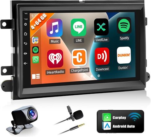 Car Stereo Radio for Ford F150 F250 F350 2004 2005 2006 2007 2008 2009 2010 2011 2012 2013 2014, 7" IPS Touchscreen Android 13 Car Radio with Wireless CarPlay Android Auto Navigation WiFi Bluetooth in Kuwait
