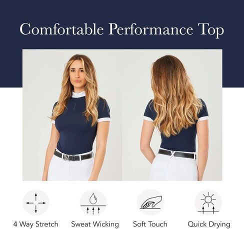 LeMieux Women’s Olivia Short Sleeve Show Shirt - Horse Riding - Competition Top - Athletic Shirts & Horseback Riding Apparel in Saudi Arabia