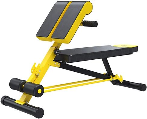 Small Dumbbell Weight Bench - Roman Bench Fitness Chair for Sit-ups Home Fitness Equipment Yellow Fitness Dumbbell in Saudi Arabia