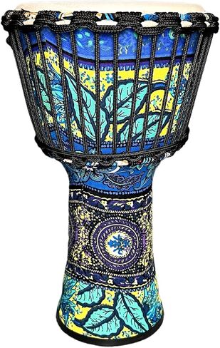 Ruoswte 8.5 "Djembe Drum - Bongo Percussion Music مع وجه جلد الغنم ، ضبط مهني ، أسطوانة اليد (Maple Blue) in Kuwait