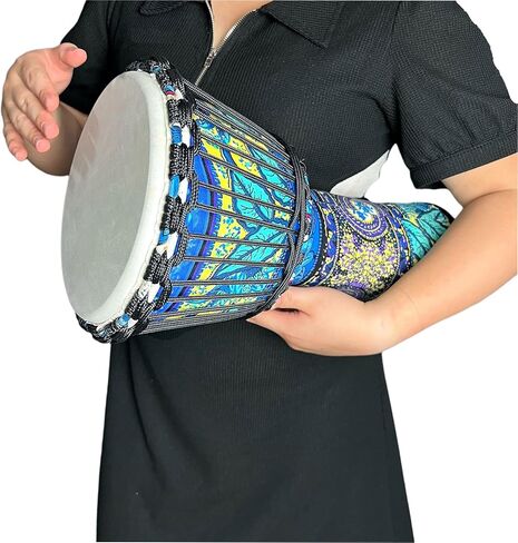 Ruoswte 8.5 "Djembe Drum - Bongo Percussion Music مع وجه جلد الغنم ، ضبط مهني ، أسطوانة اليد (Maple Blue) in Kuwait
